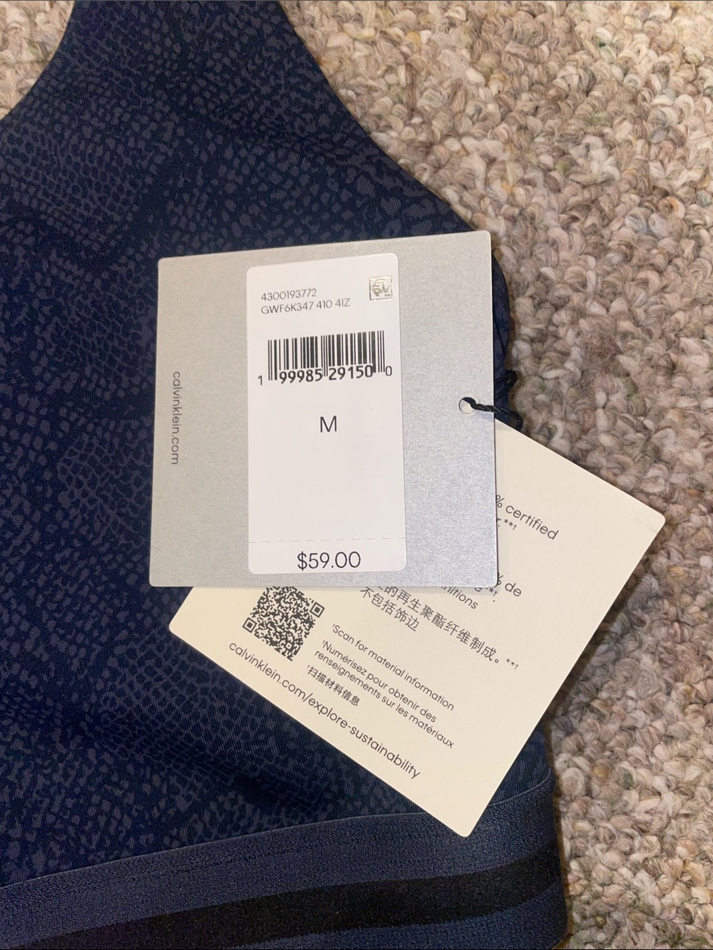 Calvin Klein Icon Racerback Sports Bra - Picture 2 of 4